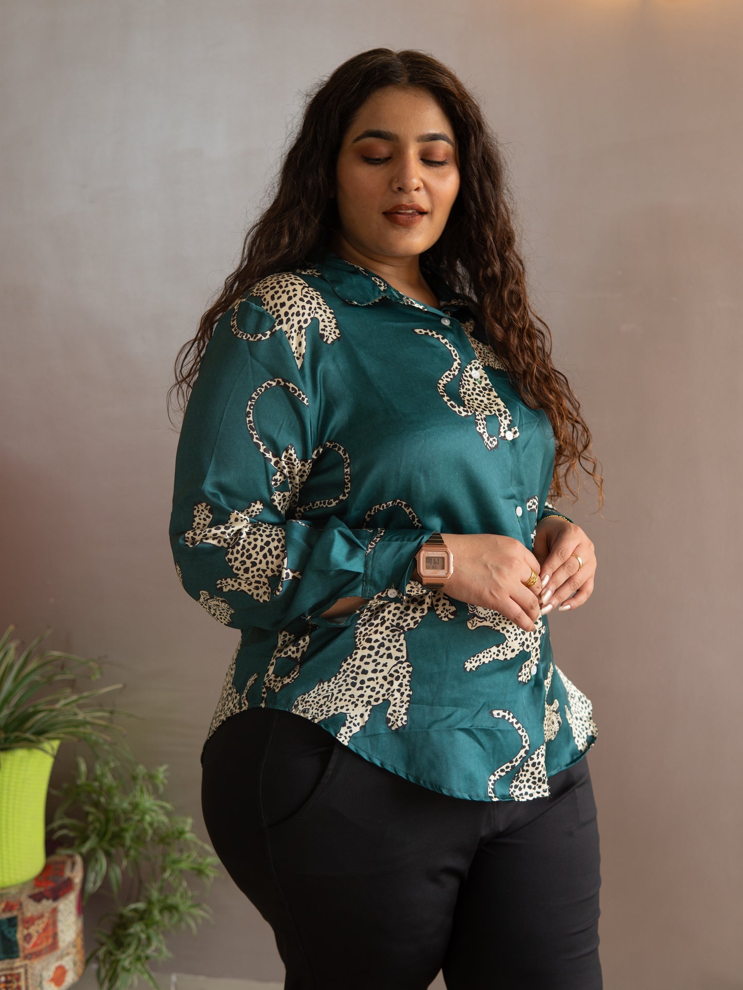 Leopard Luxe Satin Shirt