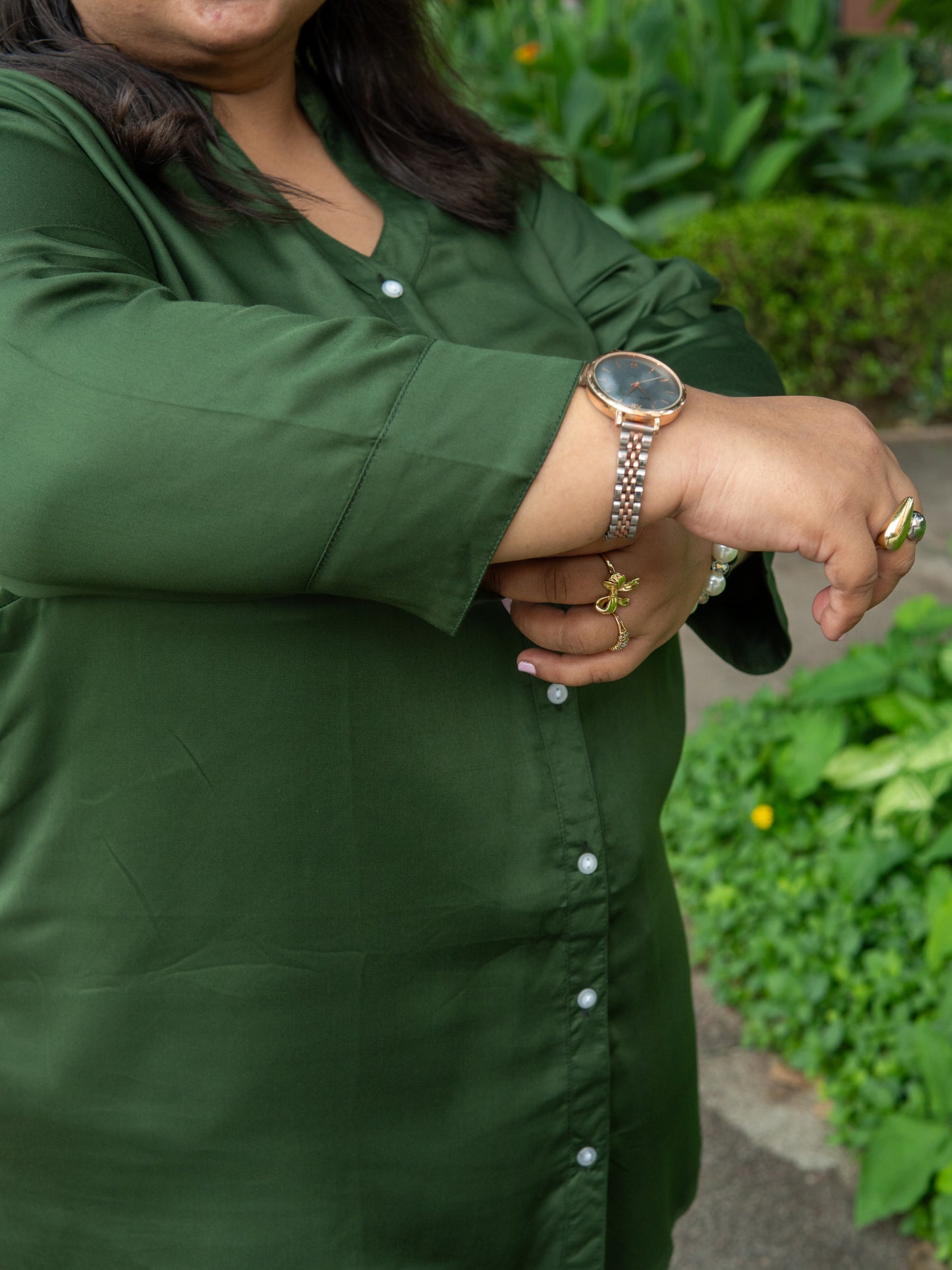 Emerald Luxe Button-Down
