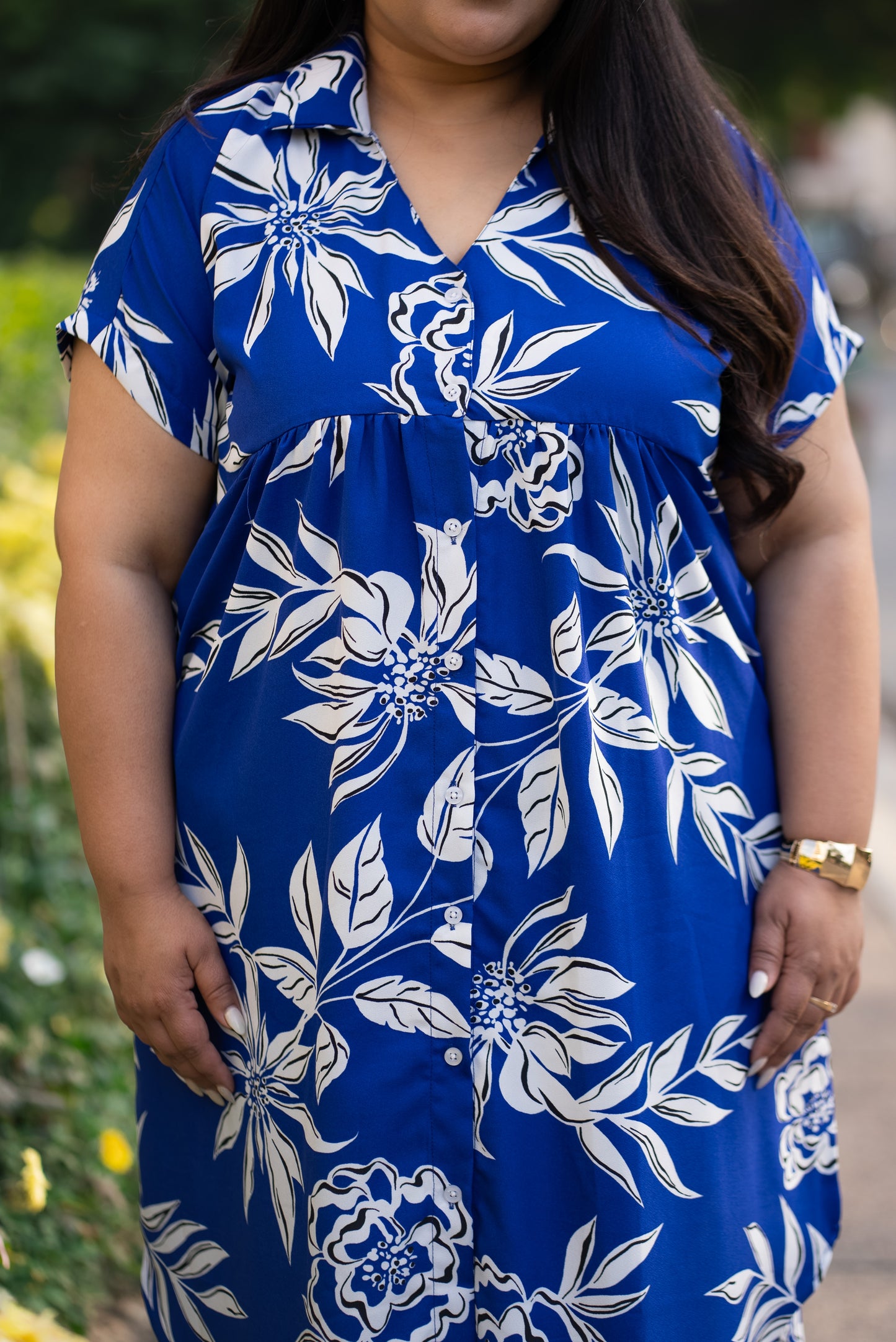 Flawless Blue Collar Elegance Dress