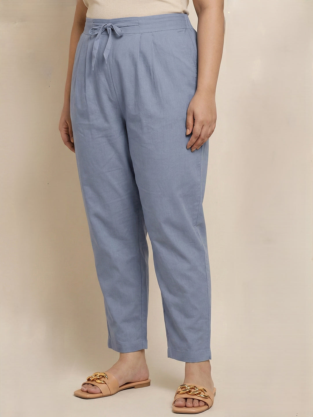 LightGrey RelaxFit Cotton Pants