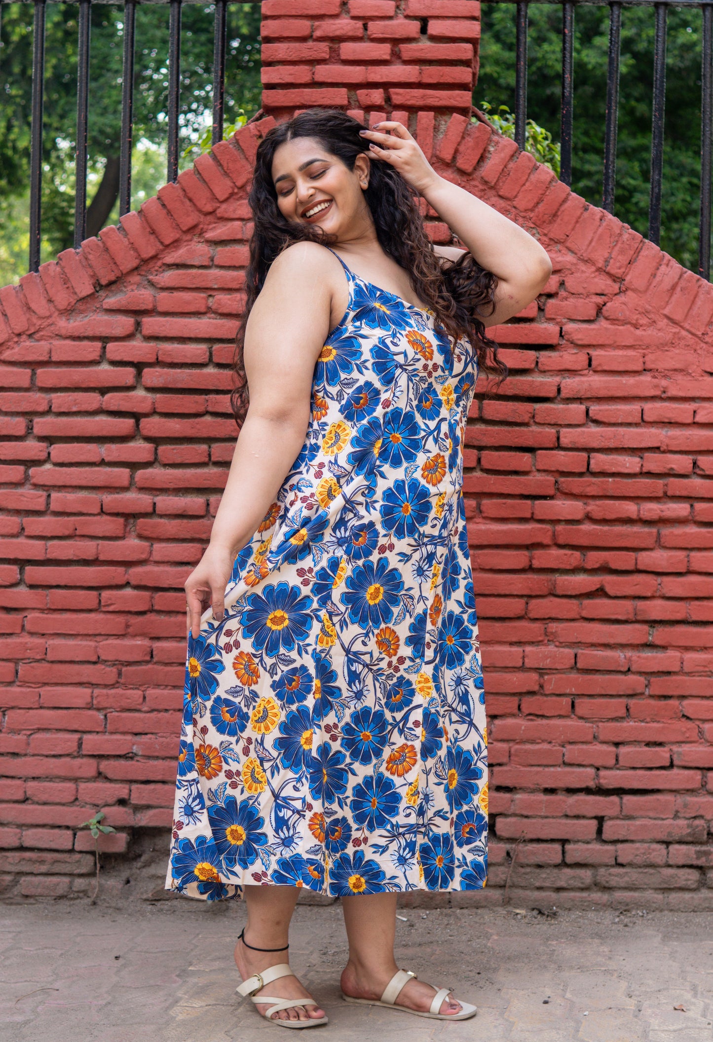 Sapphire Flared A-Line Midi Dress