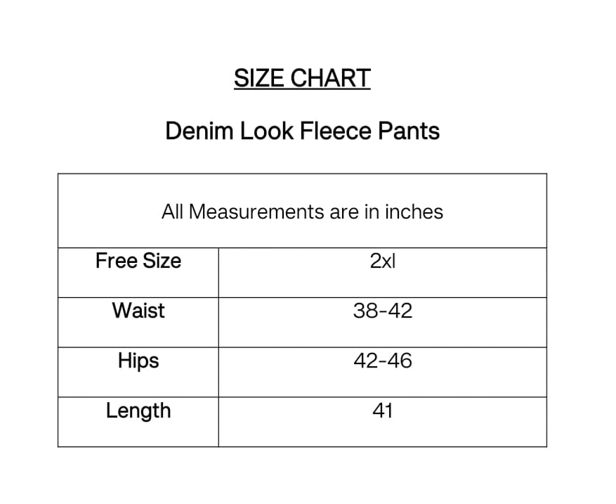 Denim Look Fleece Pants