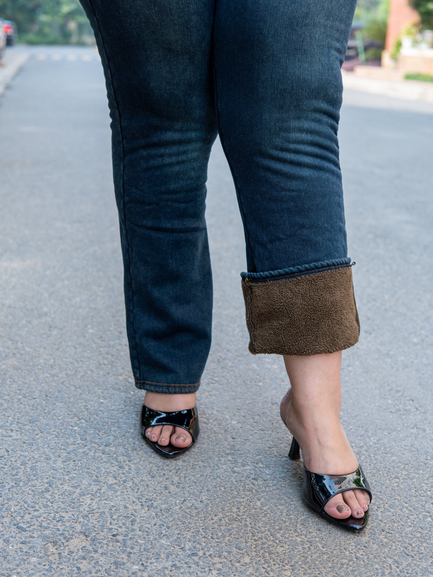 Denim Look Fleece Pants