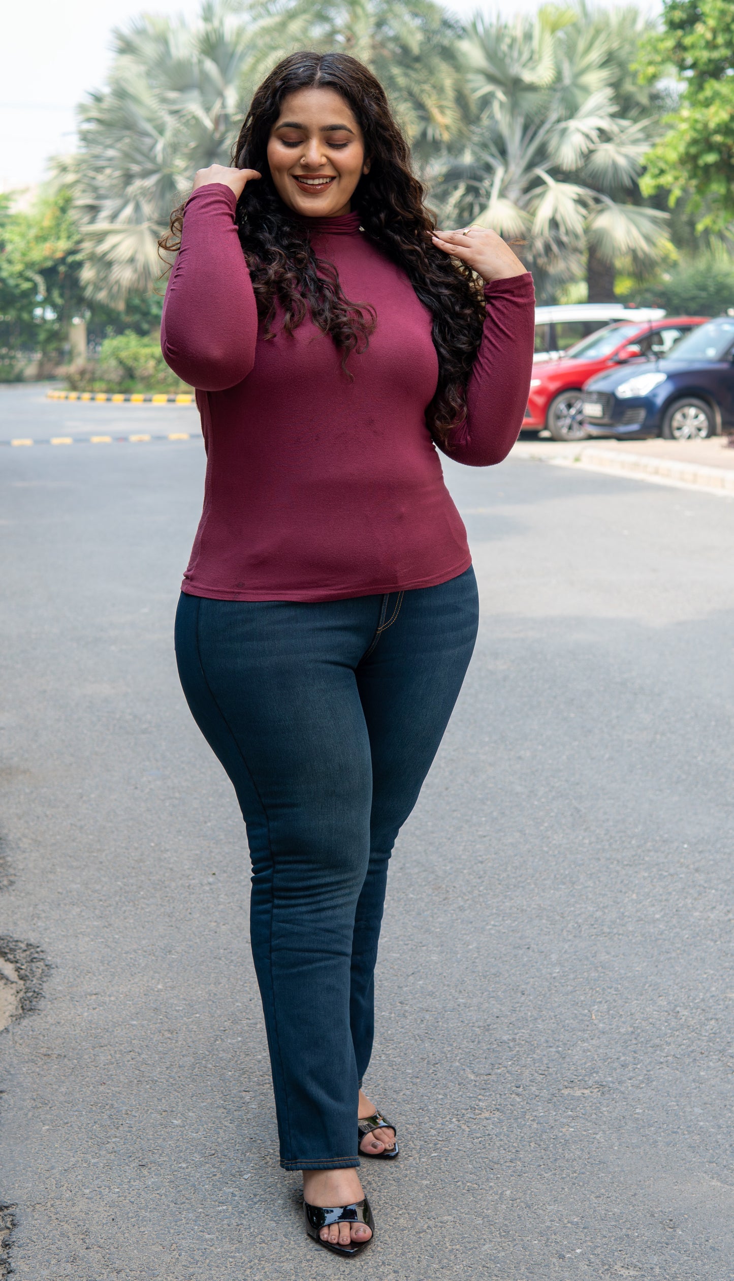 Denim Look Fleece Pants