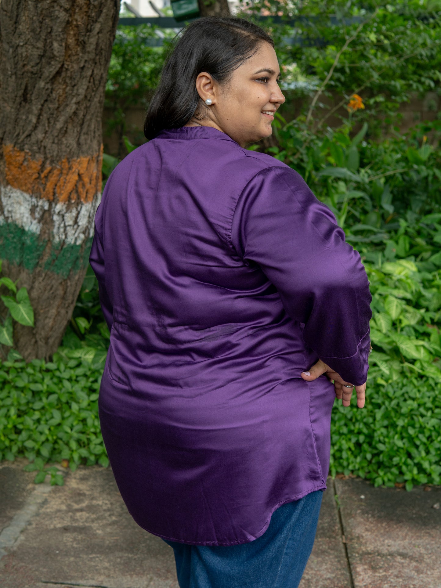 Purple Luxe Button-Down Shirt