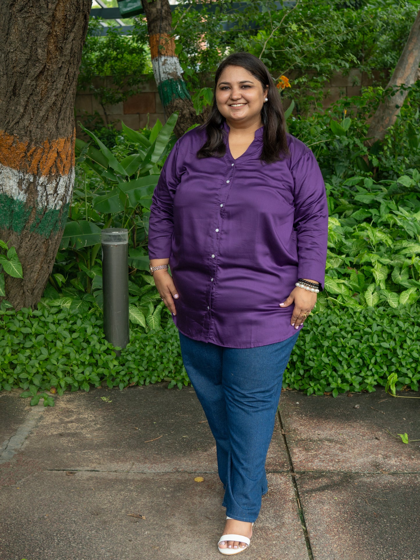 Purple Luxe Button-Down Shirt