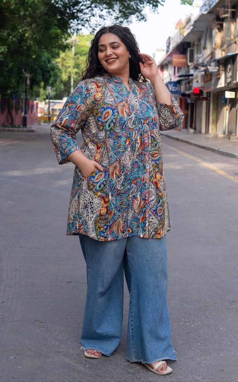 Boho Bloom A-Line Tunic