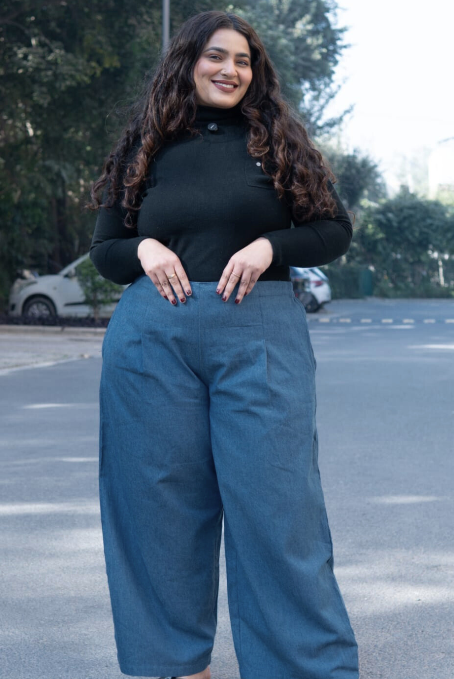 DenimEase Palazzo Pants