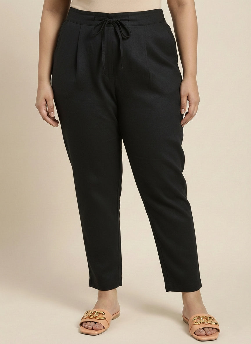 Black RelaxFit Cotton Pants