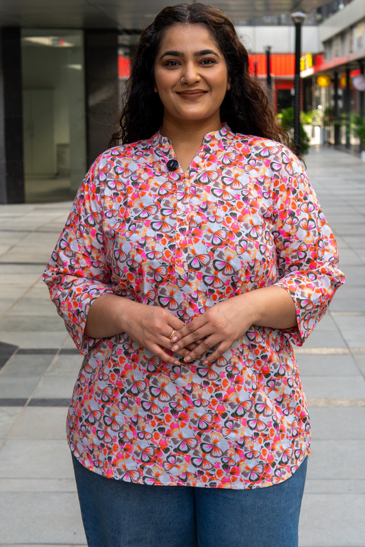 Petal Flutter Kurta Top