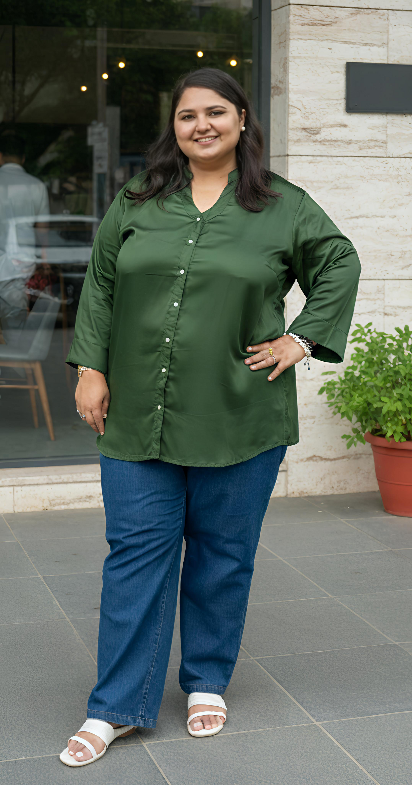 Emerald Luxe Button-Down