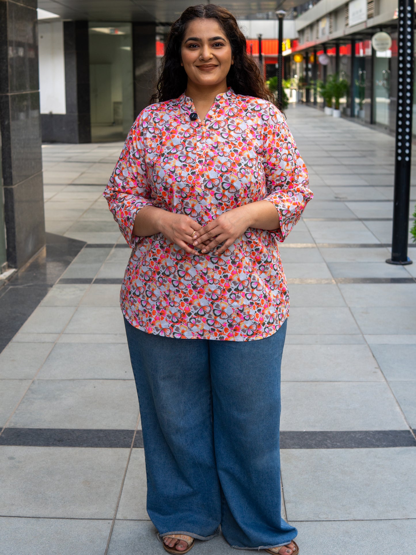 Petal Flutter Kurta Top