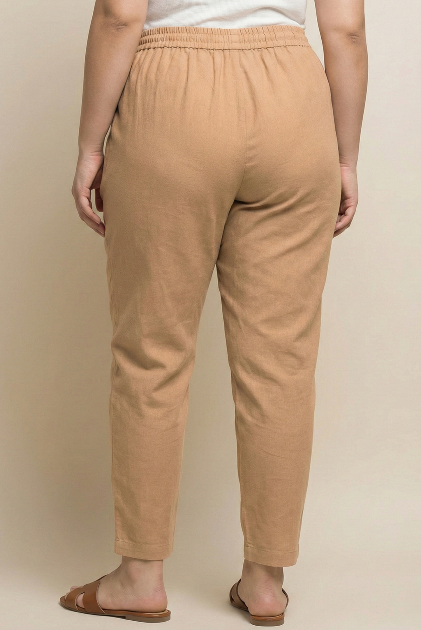 Beige RelaxFit Cotton Pants
