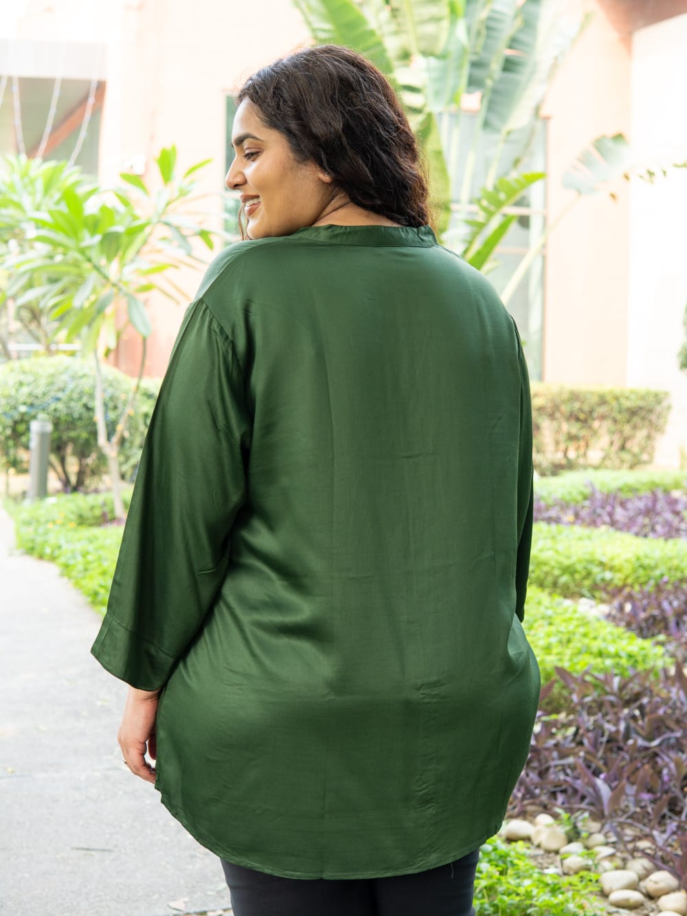 Emerald Luxe Button-Down