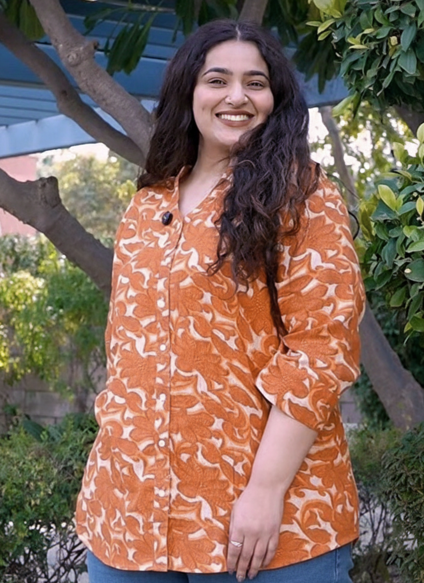 Rust Petal Relaxed Shirt