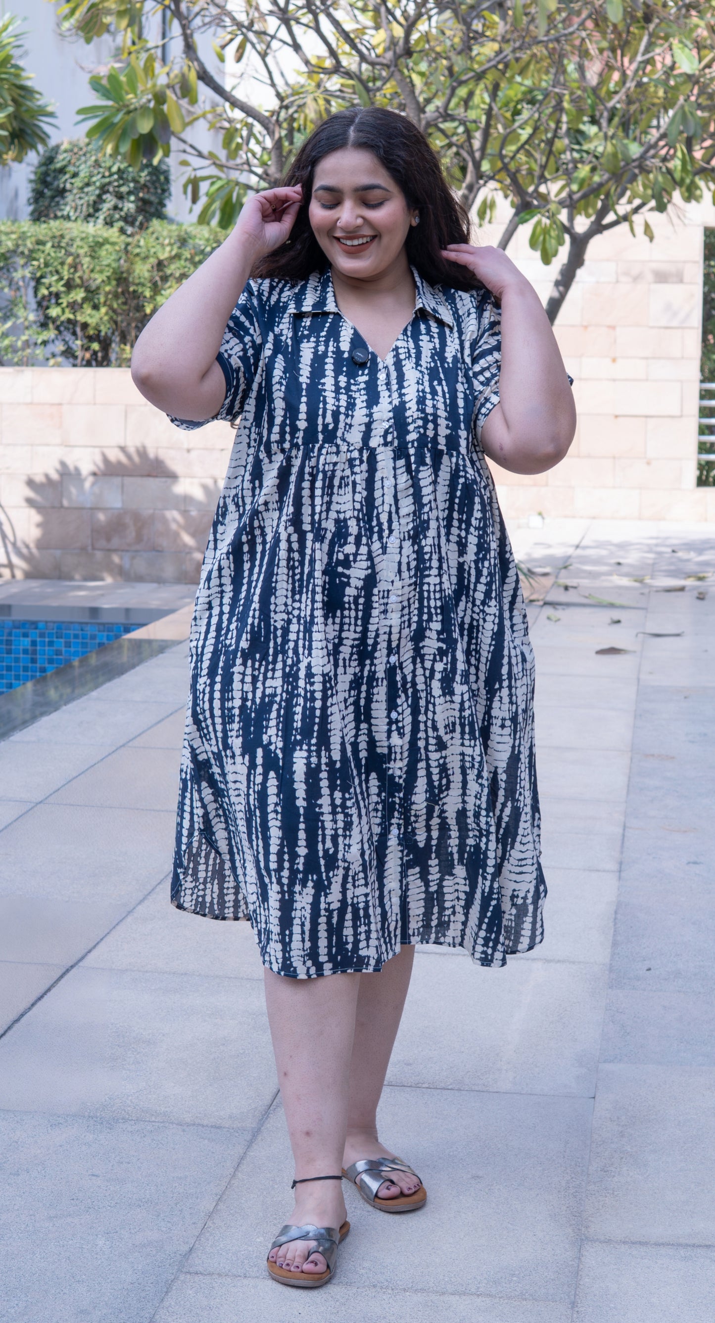 Indigo Edit Collar Dress