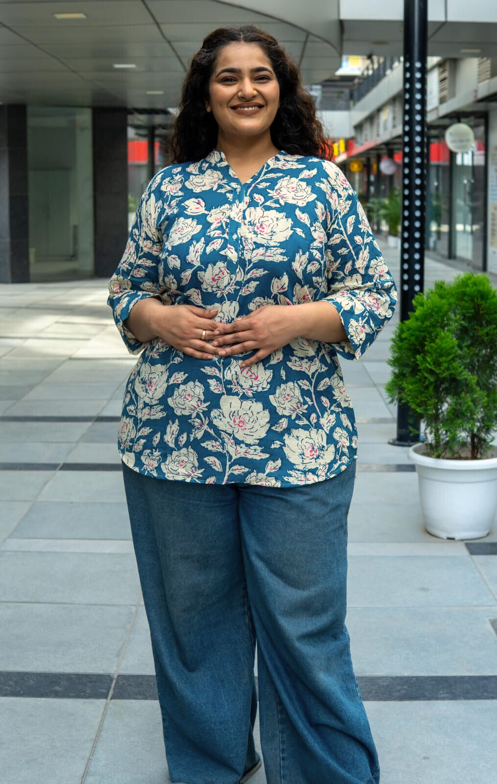 Blue Blossom Kura Top