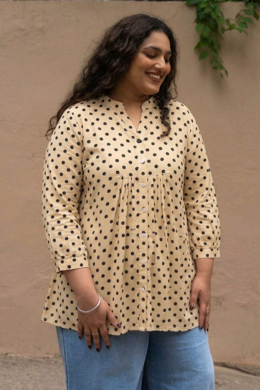 Chic Dot Flared Tunic