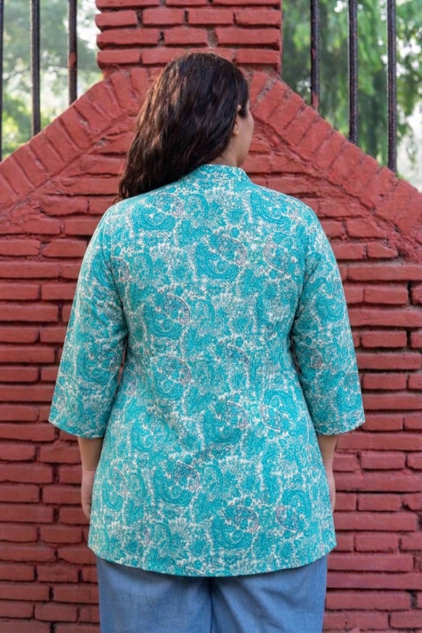Turquoise Paisley RelaxFit Shirt