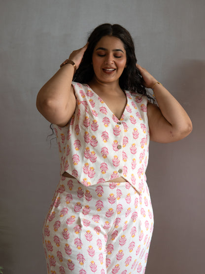 Soft Blush  Modern Waistcoat Coord