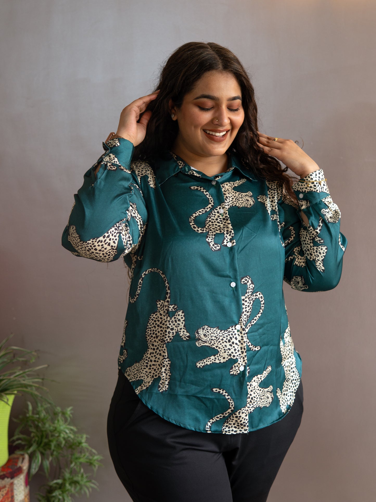 Leopard Luxe Satin Shirt