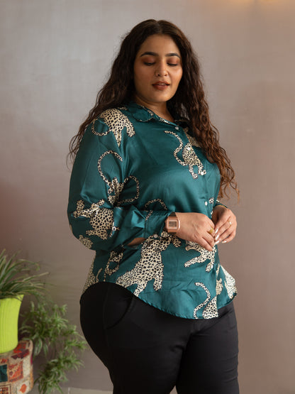 Leopard Luxe Satin Shirt