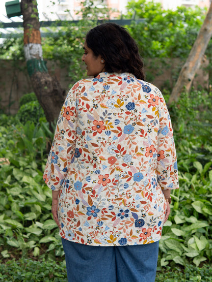 Bloom-Kissed  Slit Kurta Top