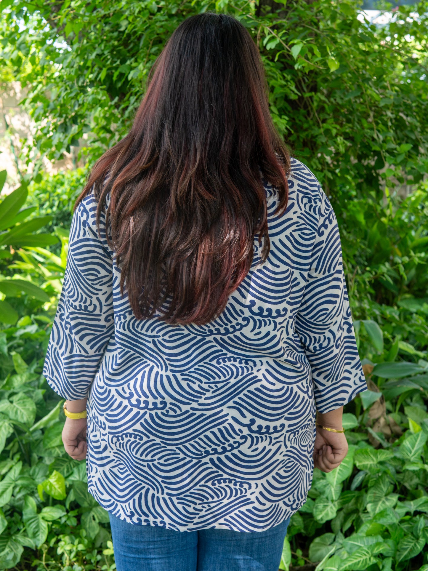 Indigo Swirl Kurta Top