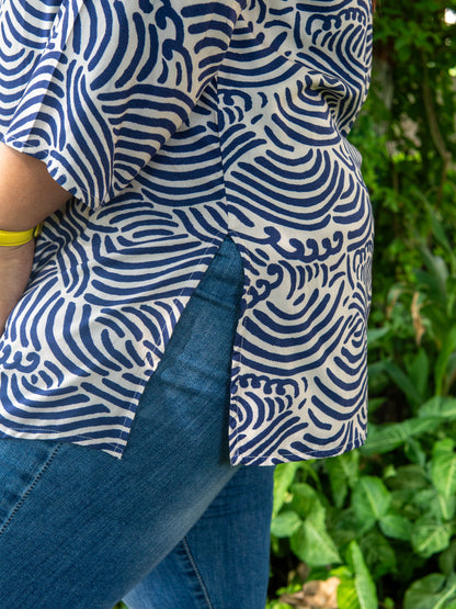 Indigo Swirl Kurta Top