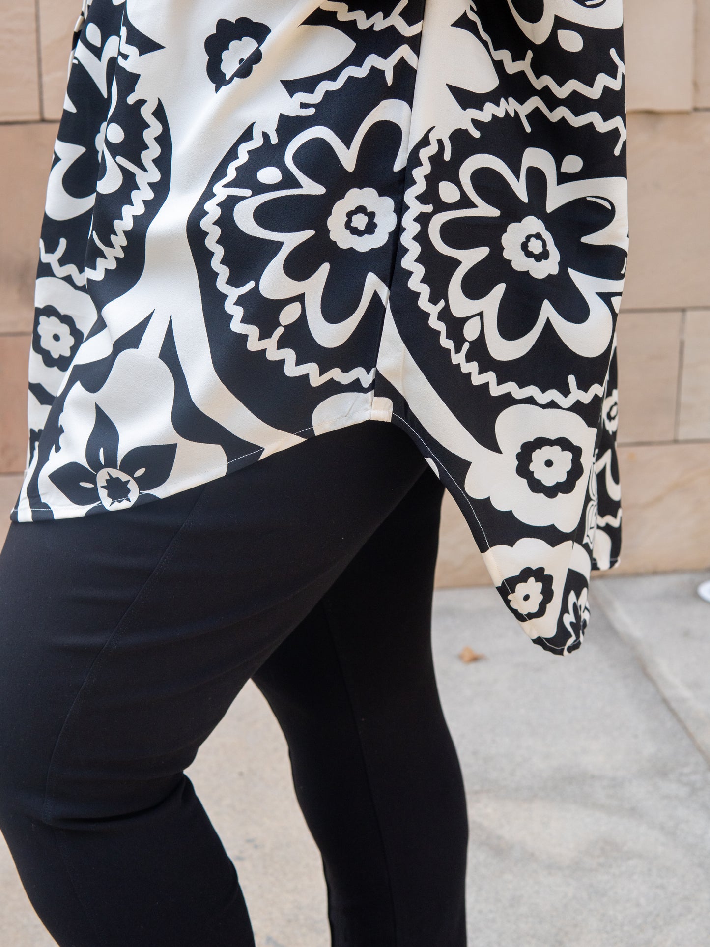 Abstract Flora Long Shirt