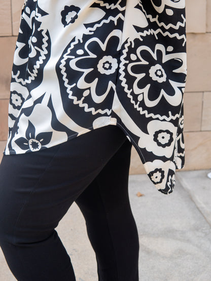 Abstract Flora Long Shirt