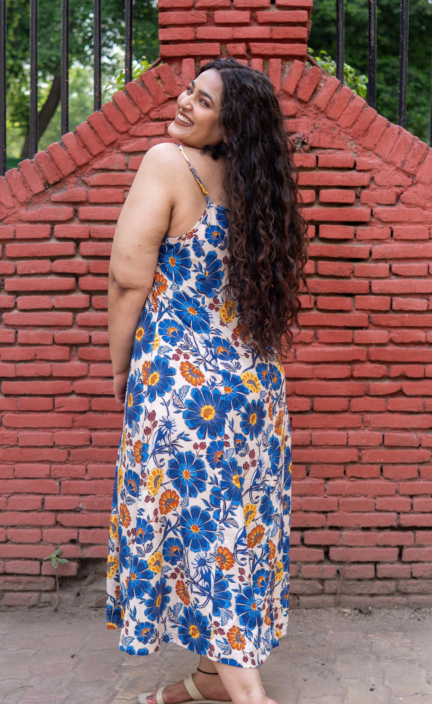 Sapphire Flared A-Line Midi Dress