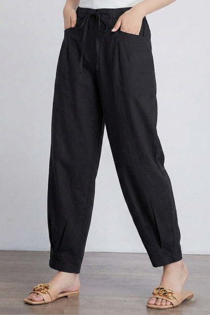 Coal LooseFit Pleat Cotton Pants