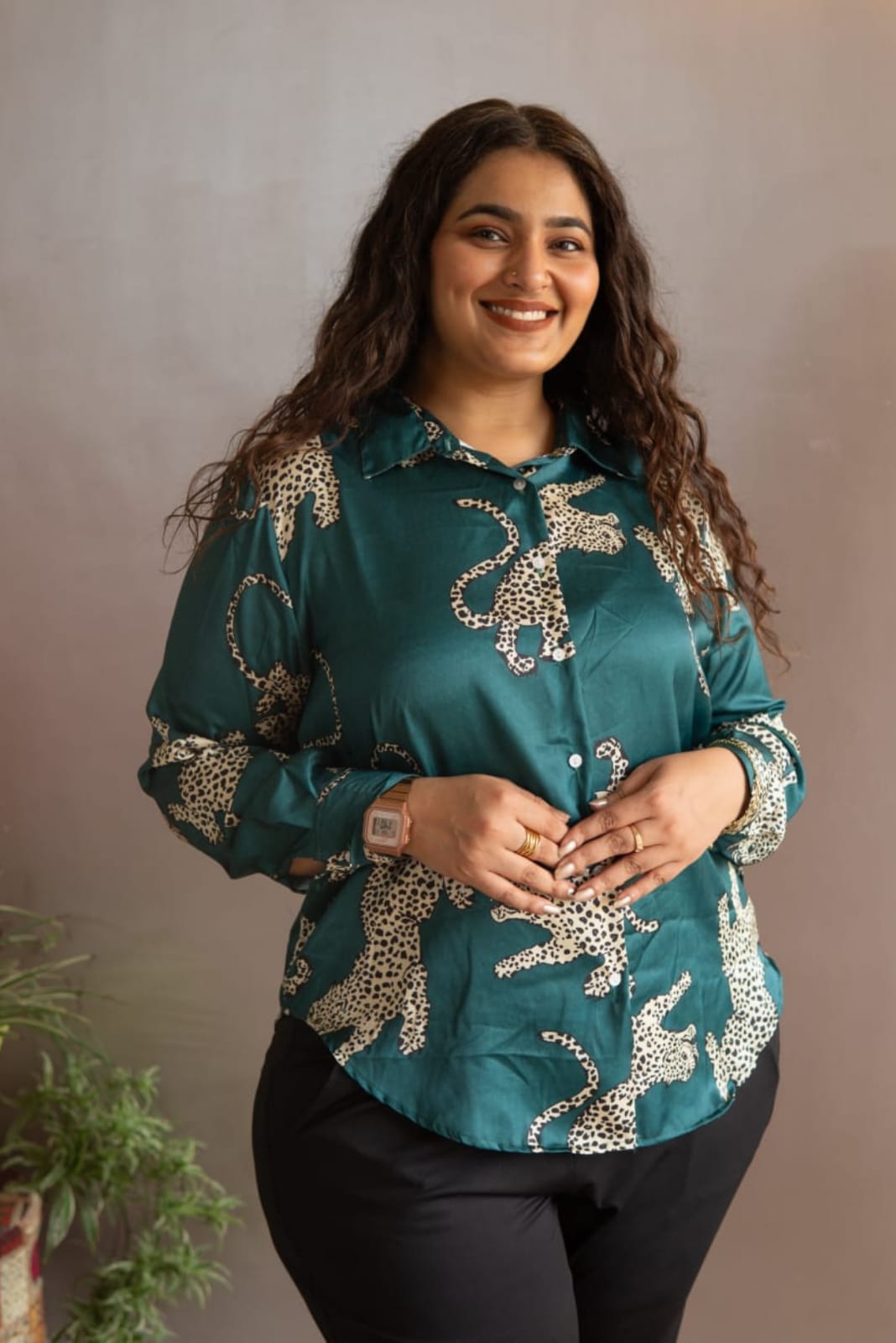 Leopard Luxe Satin Shirt