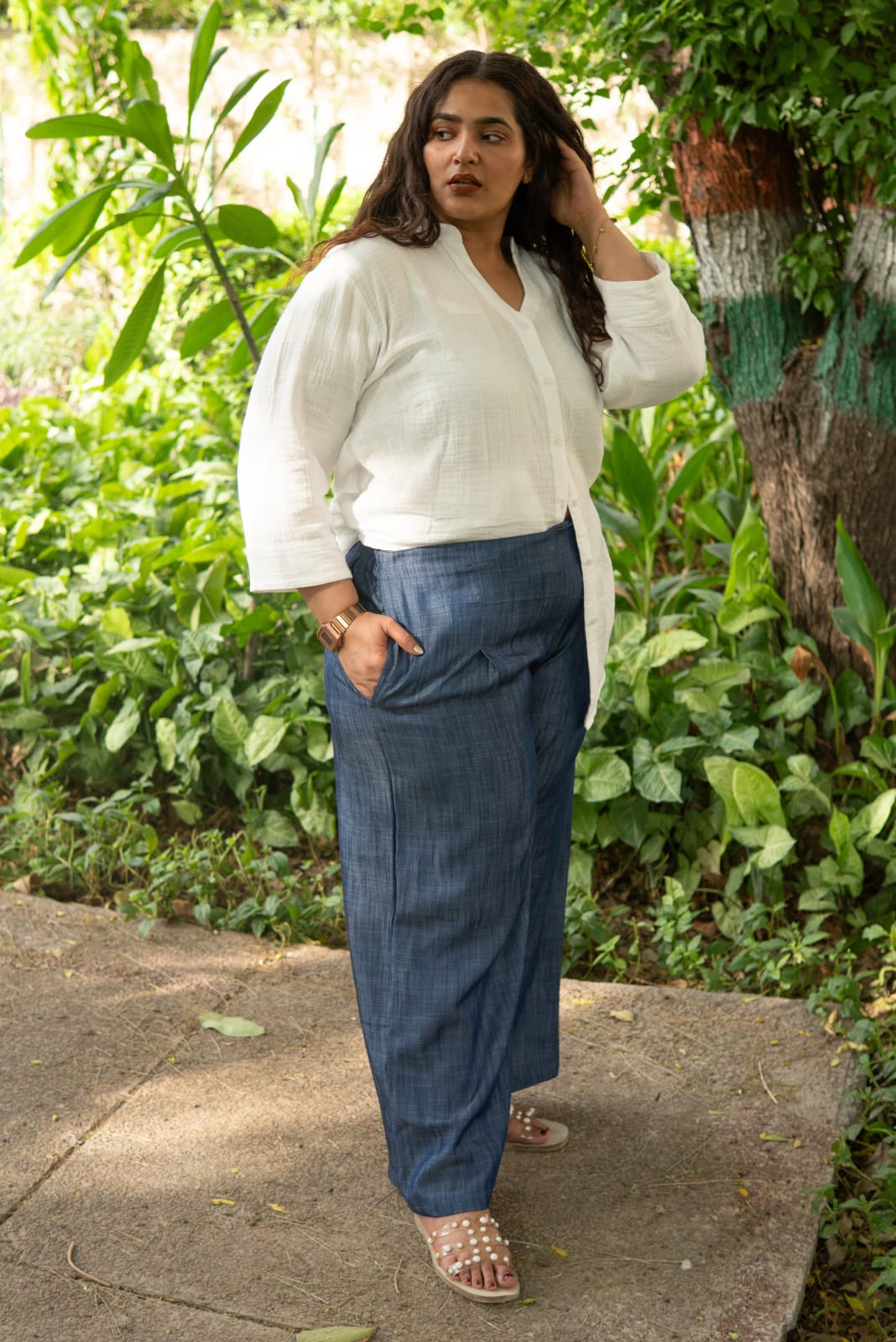 Denim Breeze  Palazzo Pant