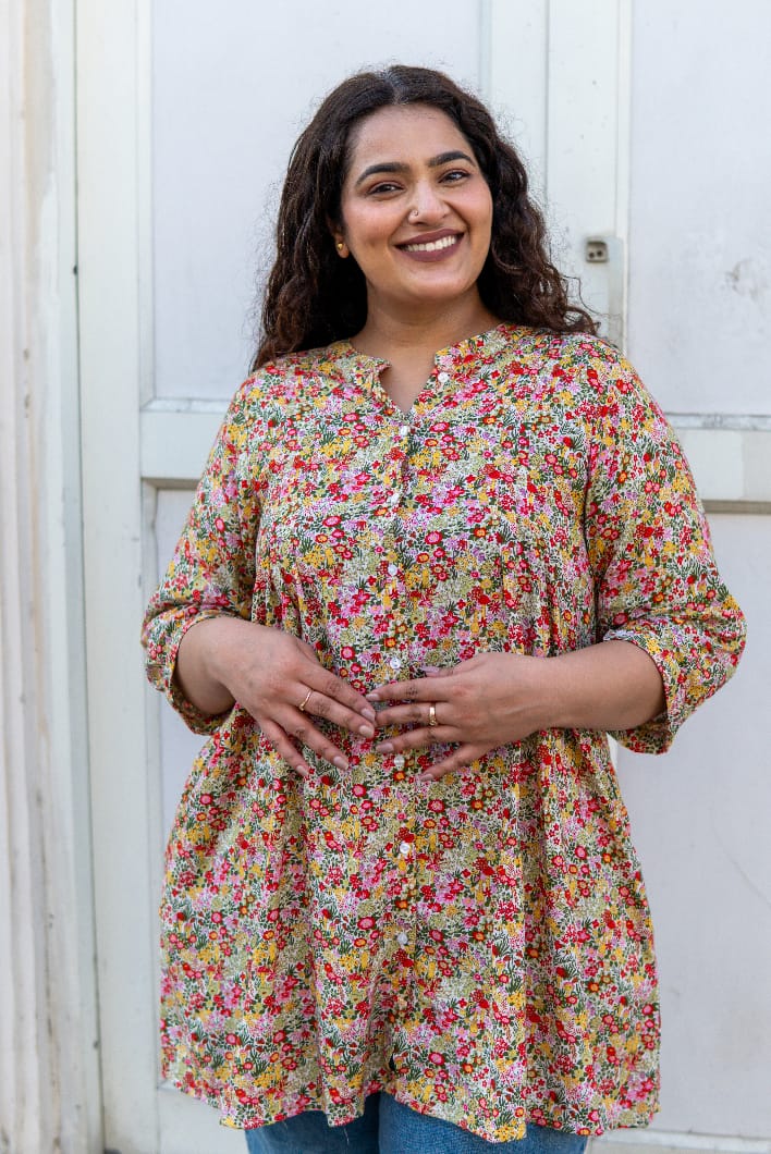 Floral Bliss A-line Tunic