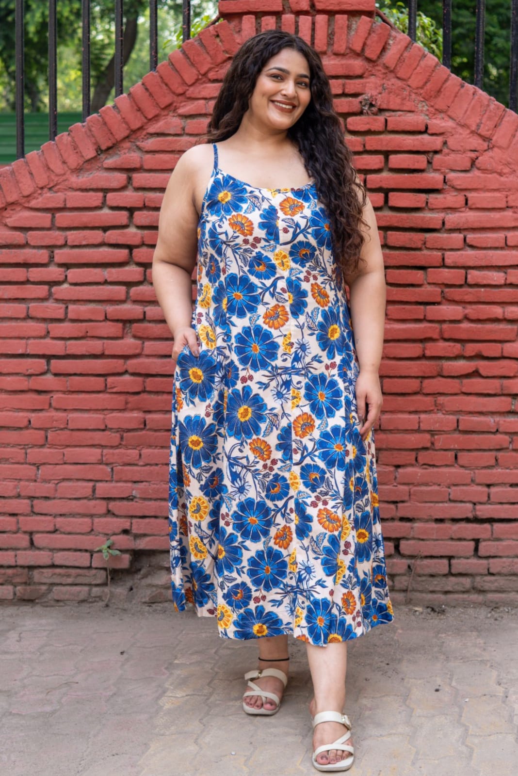 Sapphire Flared A-Line Midi Dress