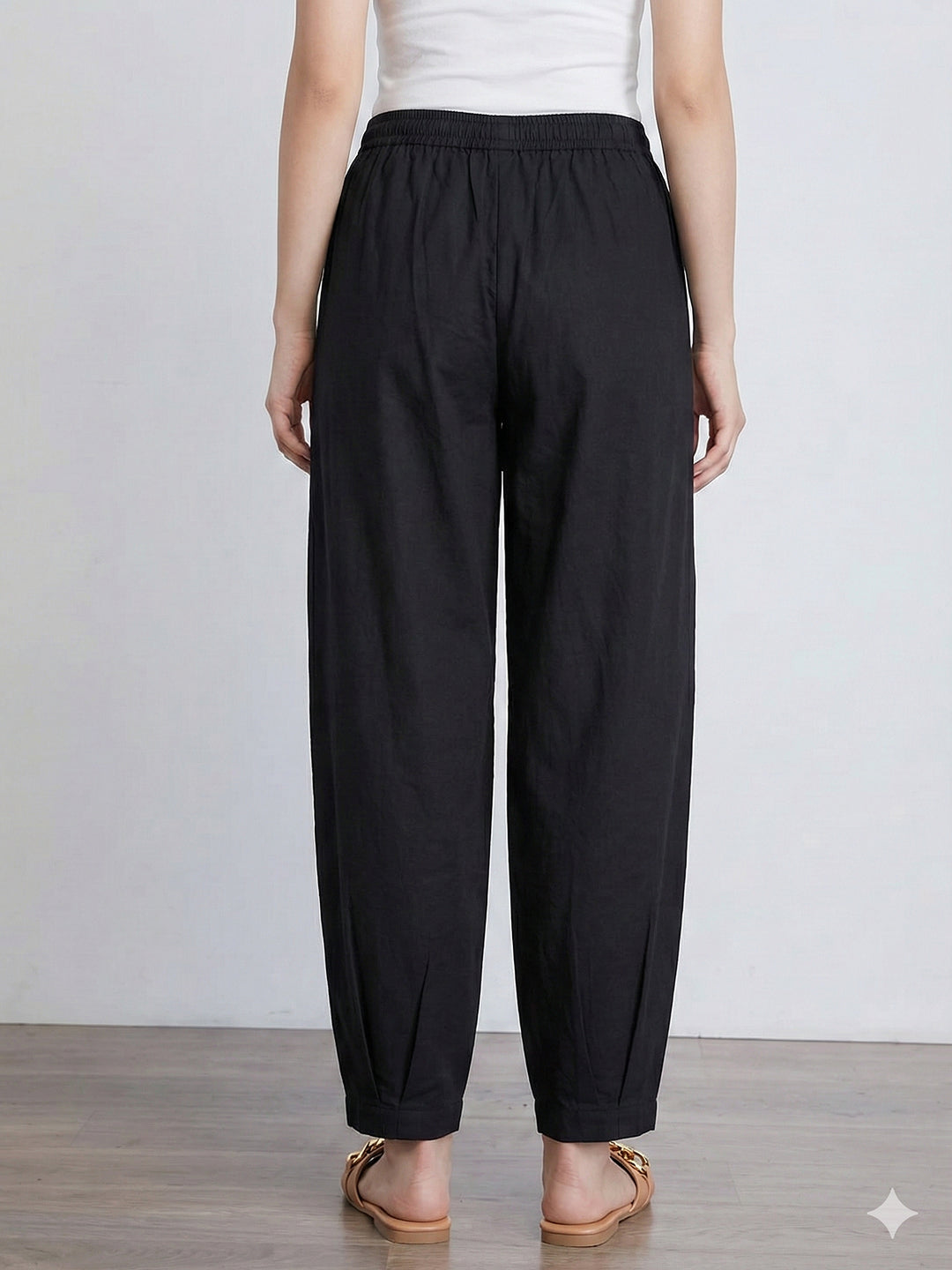 Coal LooseFit Pleat Cotton Pants