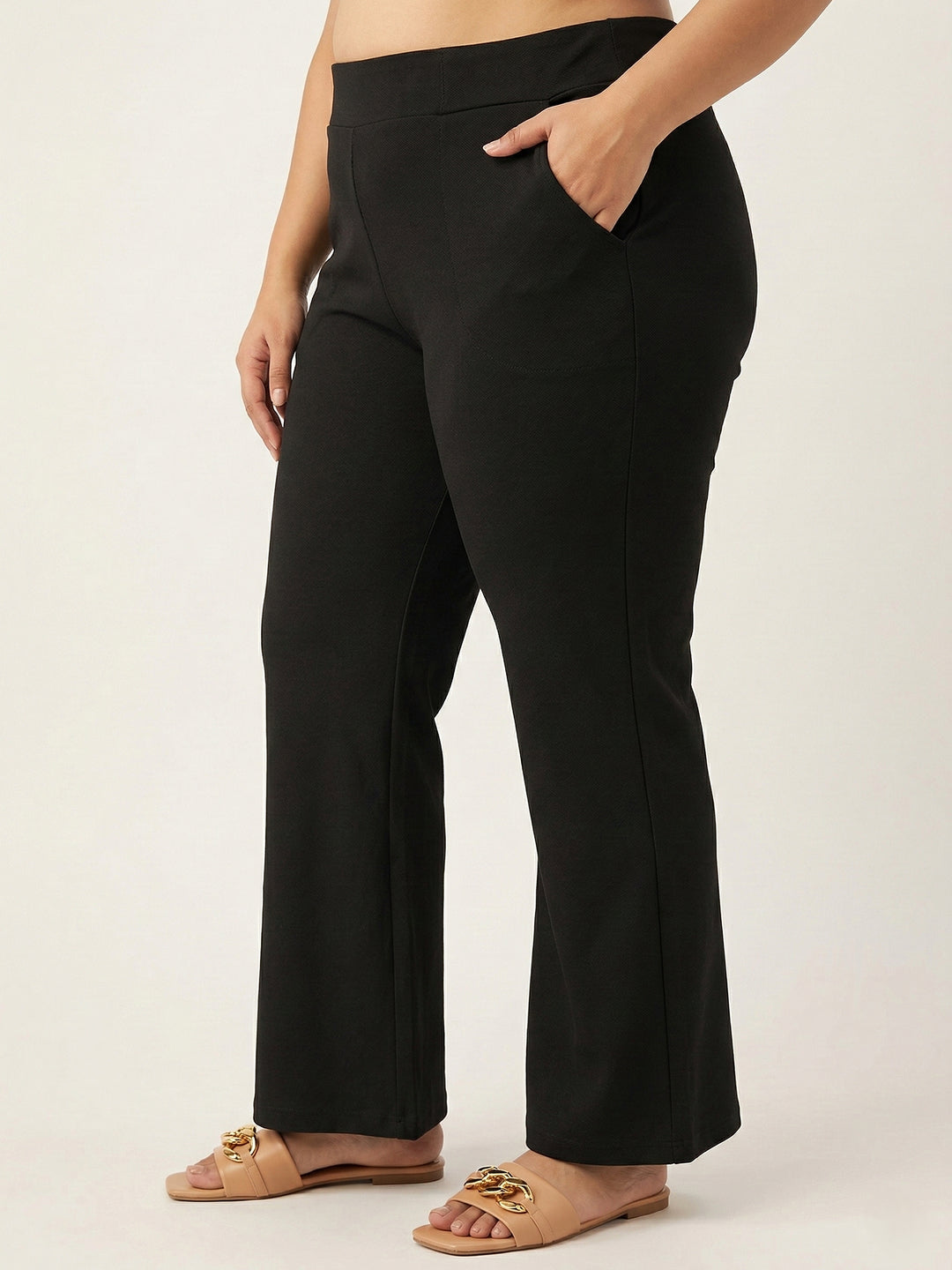 Black CurveEase Flared Pants