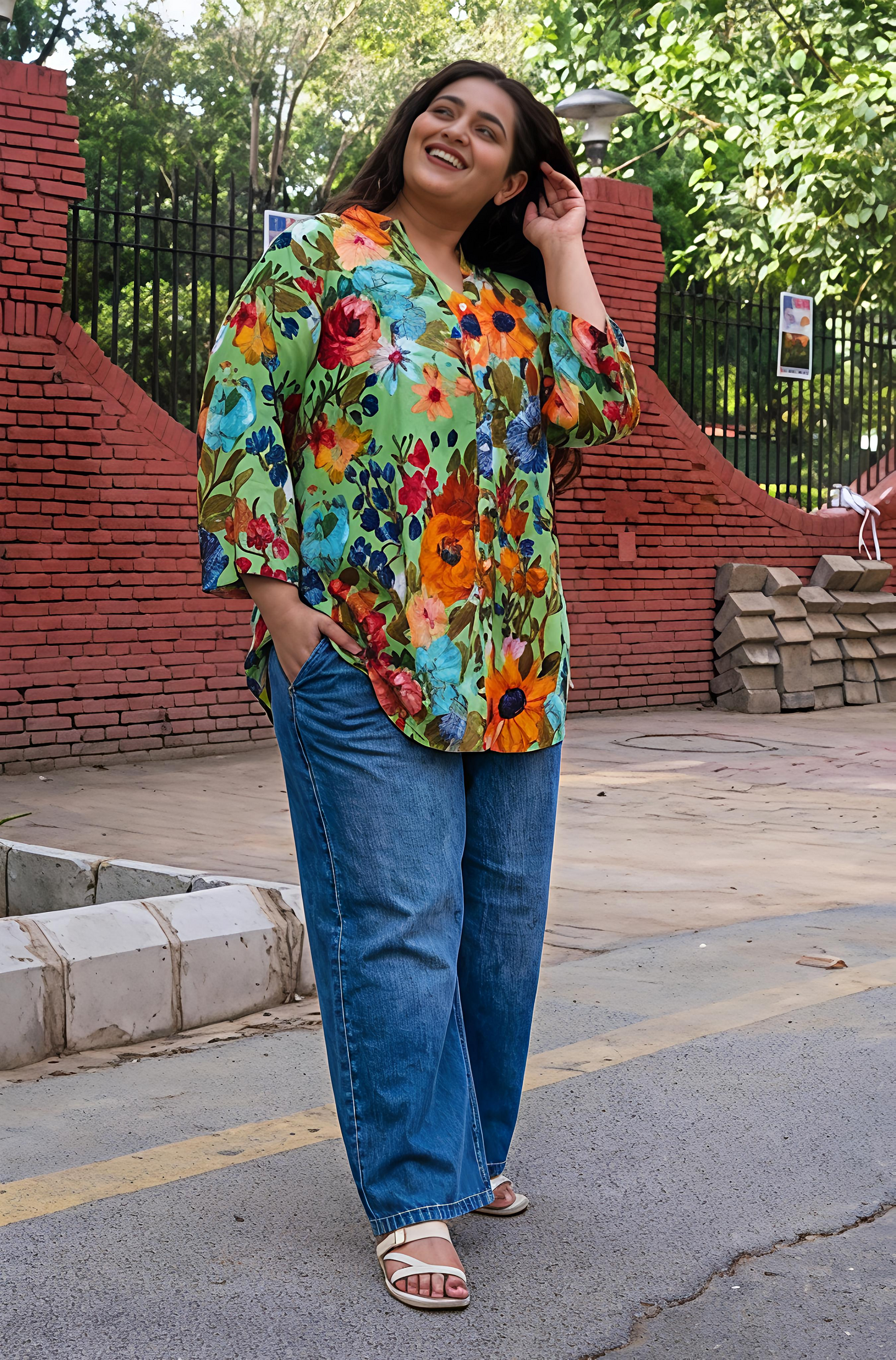 Pistachio Floral RelaxFit Shirt