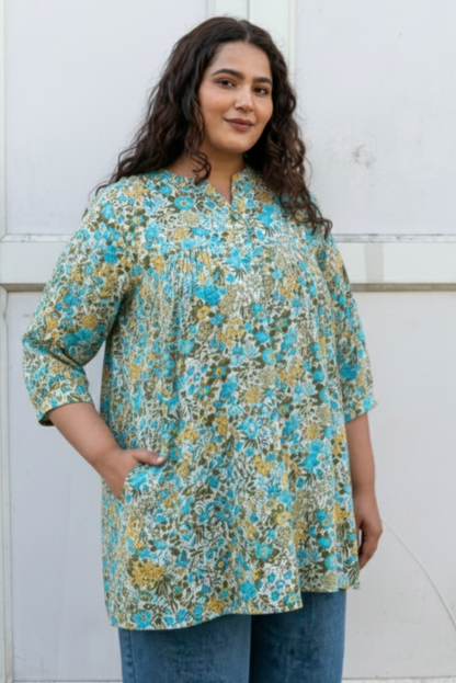 Ocean Bloom A-Line Tunic