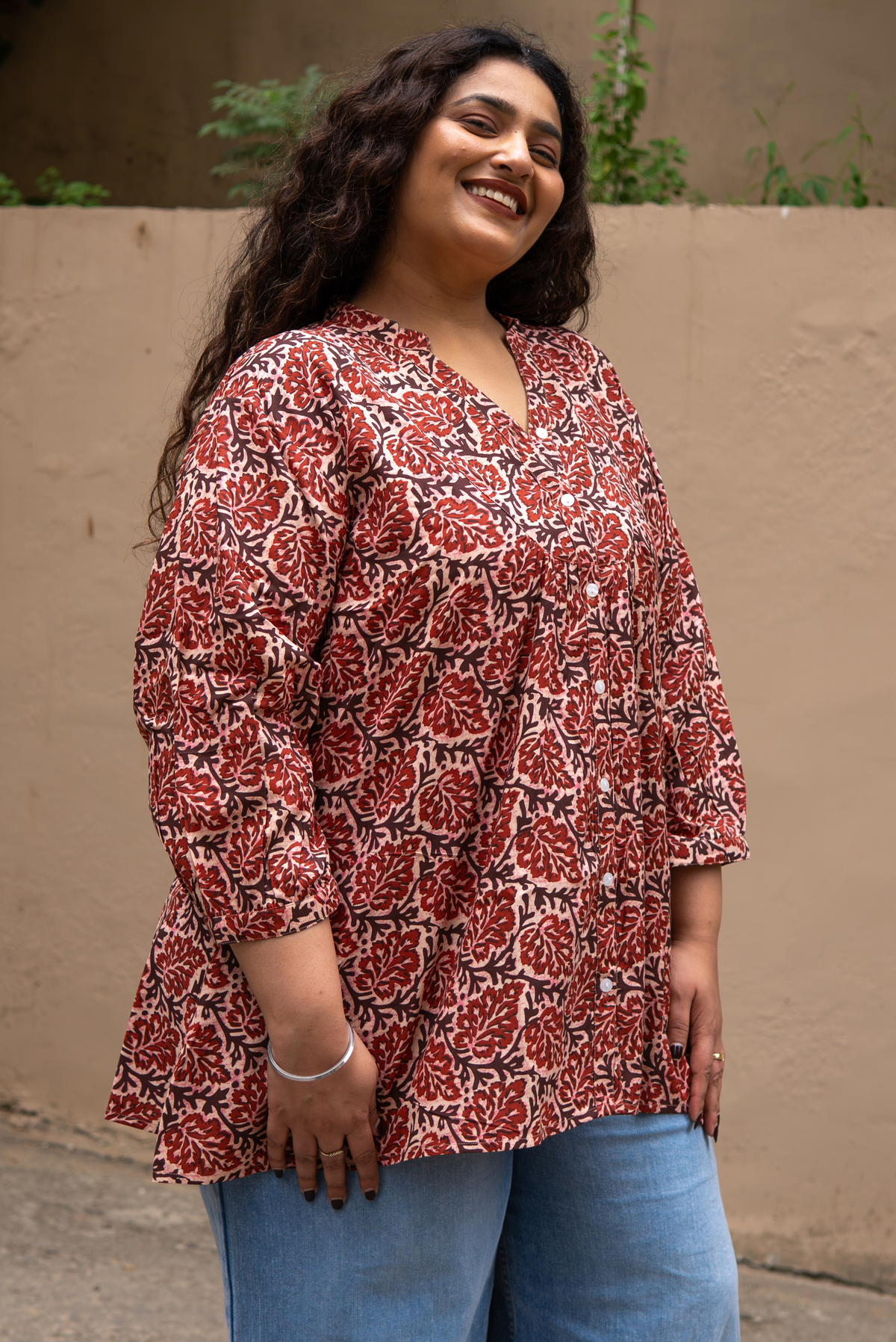 Earthy Block Print Tunic