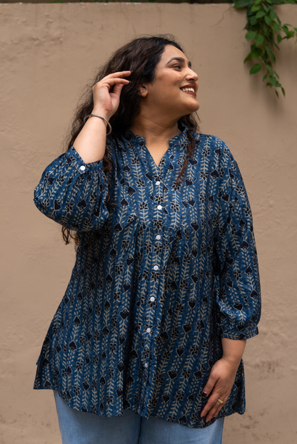 Jaipuri Indigo Flared Tunic