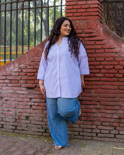 Lavender Ease Stripe Shirt