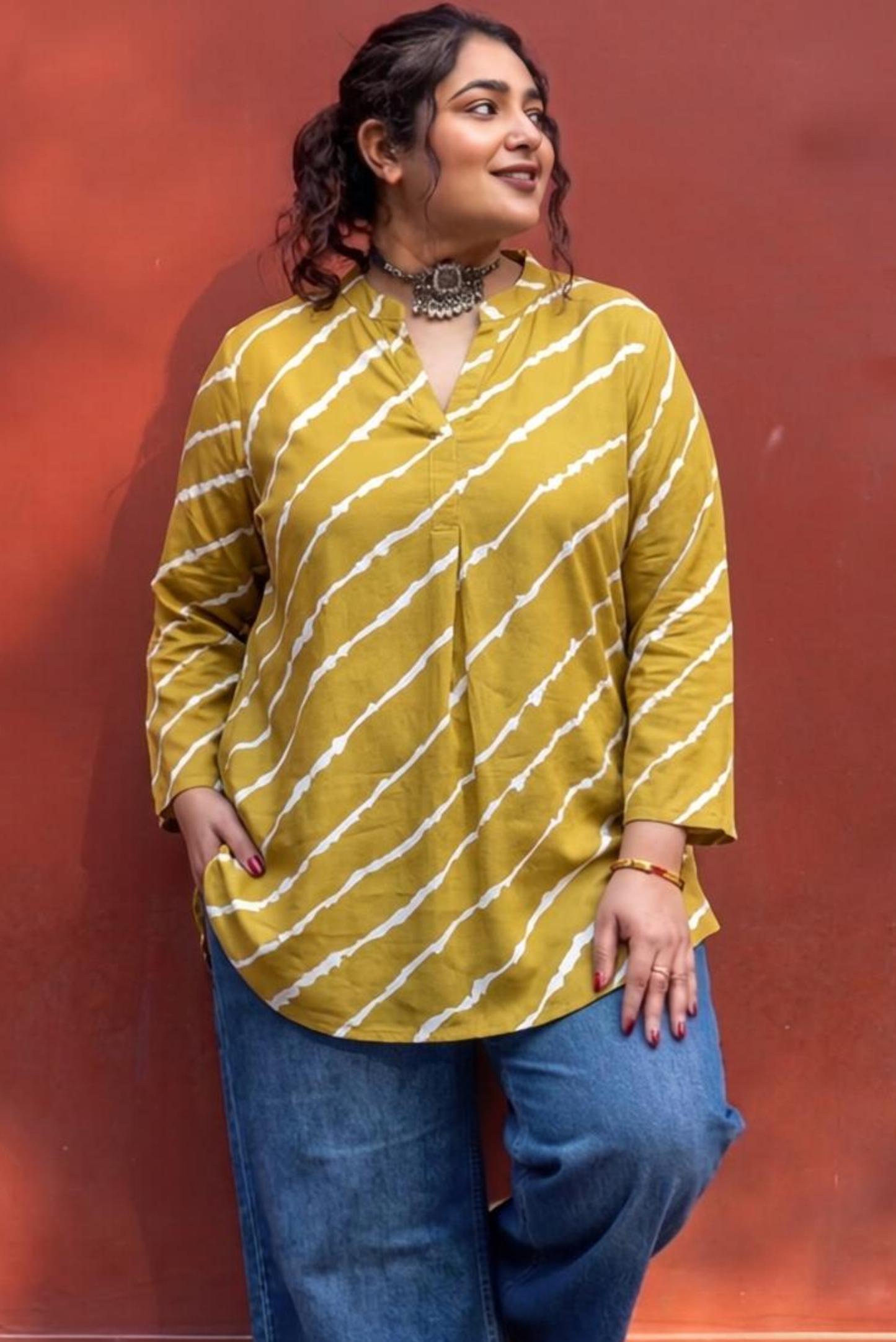 Golden Lehariya RelaxFit Top