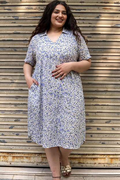 Soft Floral Collar Dress