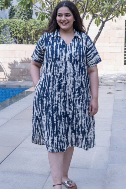 Indigo Edit Collar Dress