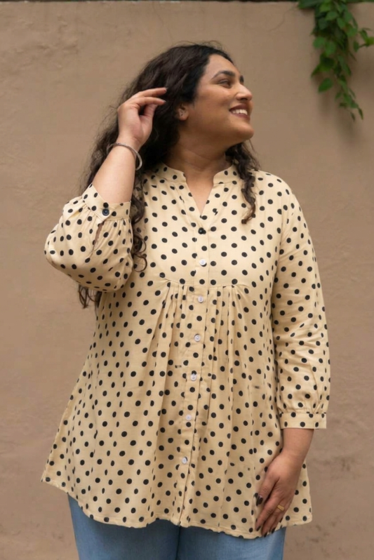Chic Dot Flared Tunic