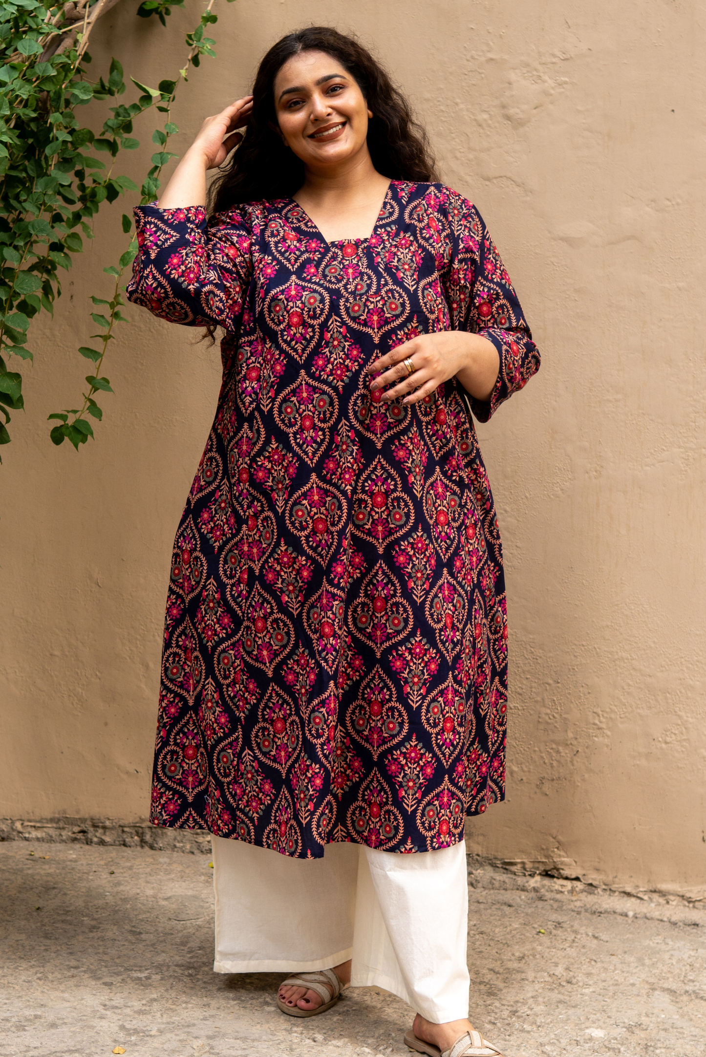 Noor Floral A-Line Kurta