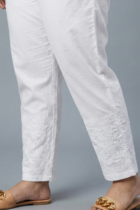 Chikankari Solid Strech Pants